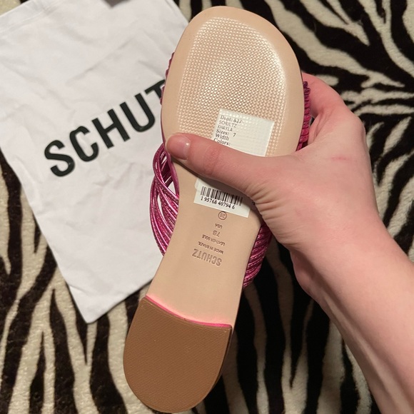Schutz Khayla Metallic Pink Sandals - Picture 15 of 16